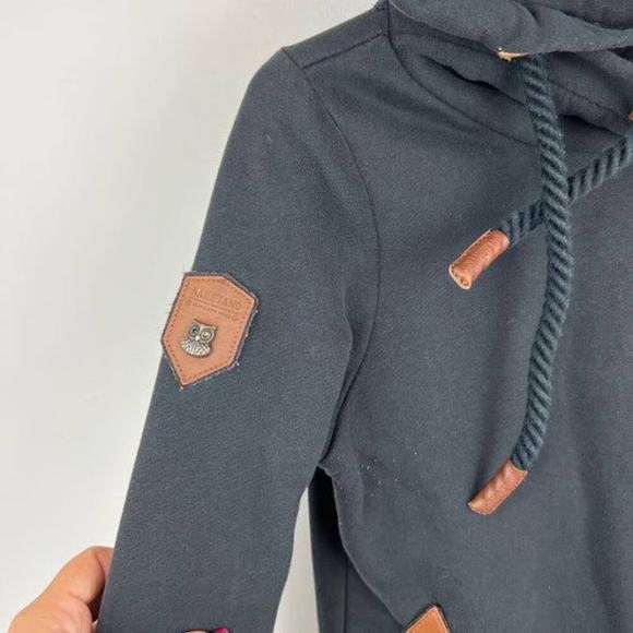 Naketano Black Athletic high neck hoodie pull over sweatshirt size small - Picture 5 of 10